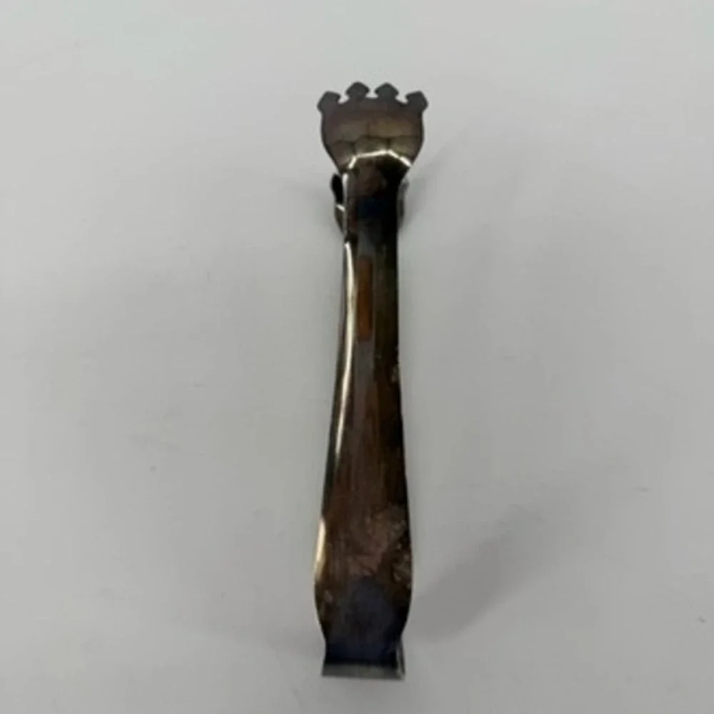 Vintage Silver Plated Sugar Pickle Tongs Claw End Serving Utensil 6 Inch Patina